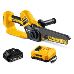 STEHER 20 В, 200 мм шина, 1 АКБ LMS (2 Ач), мини-пила цепная аккумуляторная (MCS-2020-21)